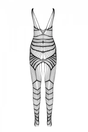 Чорний ажурний бодістокінг зі складним вертикальним плетінням Casmir CA004 Львів