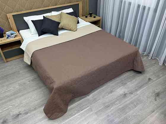 Покрывало двустороннее Decorator Microfiber куб 180х215 см капучино с бежевым (85-087) Киев