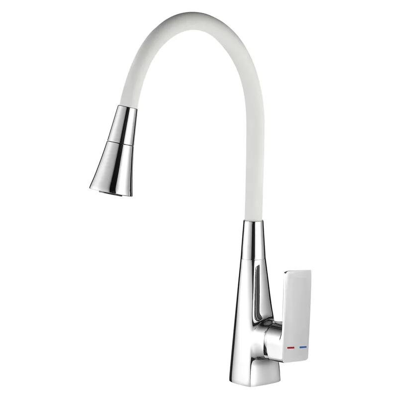 Смеситель для кухни Mixxus Etna 014-T (NUT) Refl.White латунный (Цвет хром+силиконовый излив белый) (MI8421) Черновцы - изображение 2