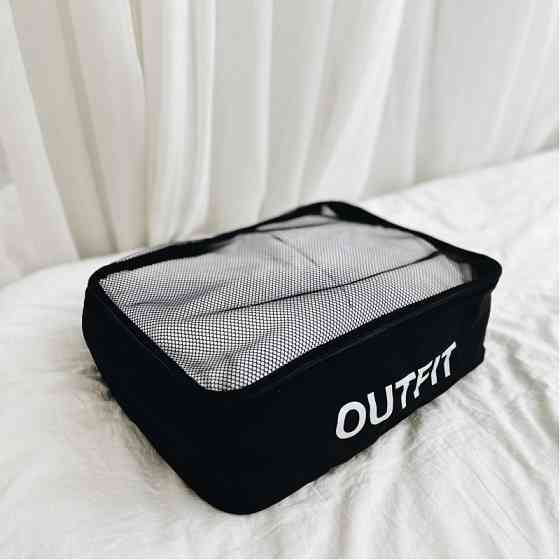 Сумка бавовняна для речей 40x30x15 OUTFIT (Чорний) Суми