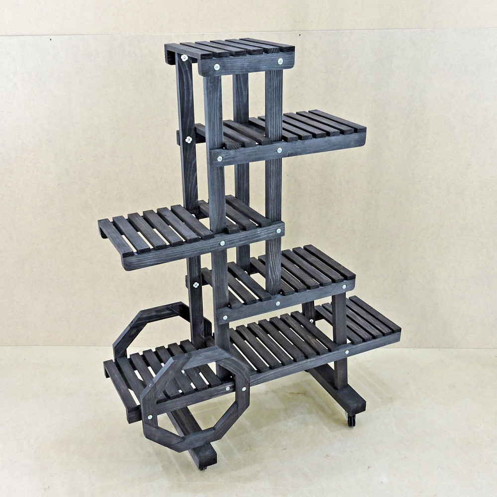 Підставка для квітів "Муліно" на коліщатках венге Миколаїв - фото 6