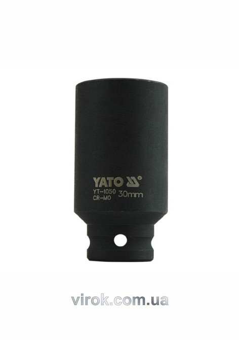 Головка торцева ударна 6-гранна YATO : подовжена, квадрат 1/2