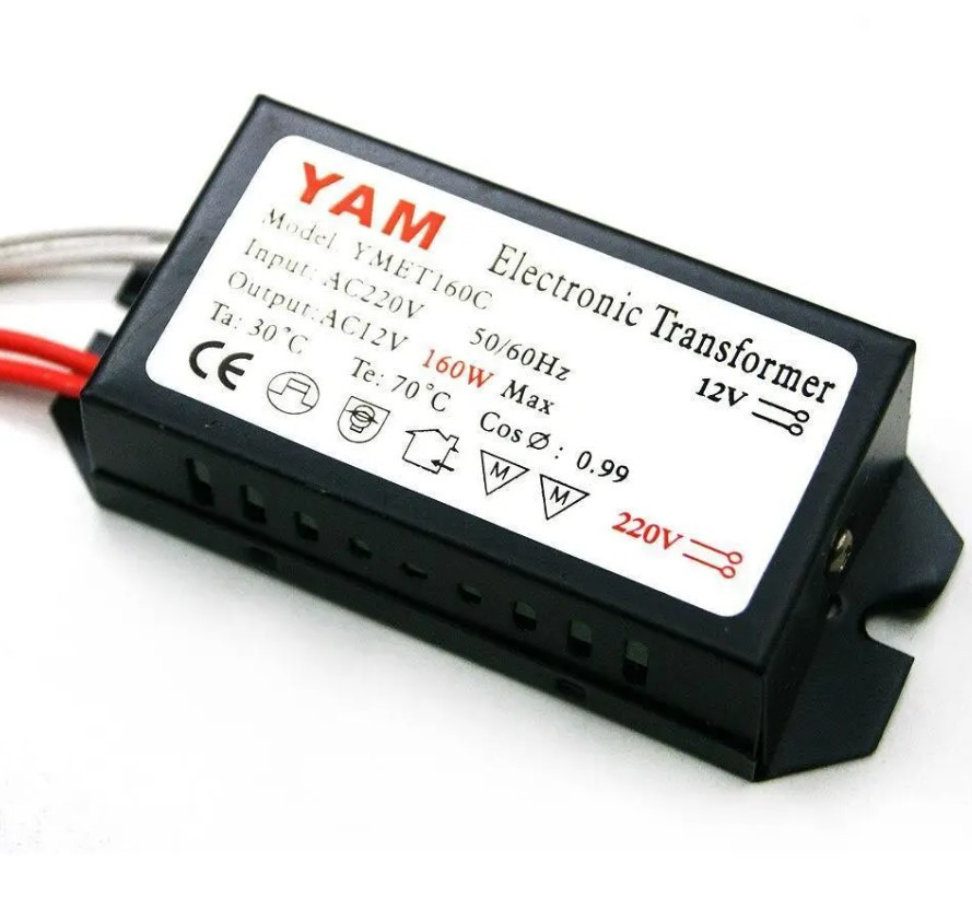 Трансформатор електронної YAM YMET160C 220В-12В 160Вт для галогових ламп Вінниця - фото 2