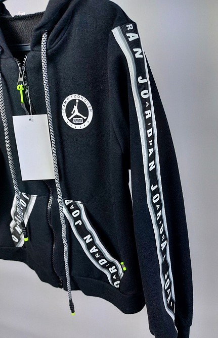 Детский  спортивный костюм  для мальчика двунитка на весну в черном цвете 116,128 Николаев - изображение 6