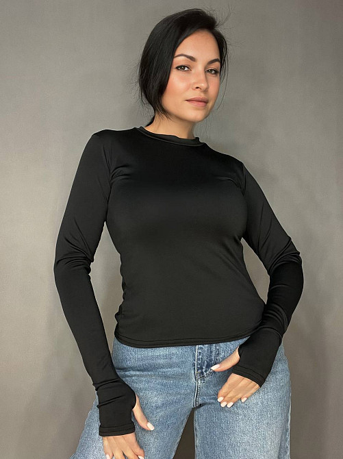 Лонгслив женский Ariadna 5134 лонгслив рукав на палец круглое горло микродайвинг one size, черный, o Одесса - изображение 1