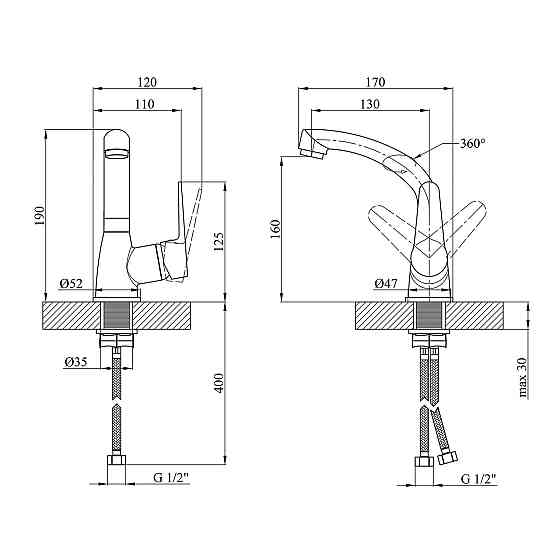 Змішувач для кухні Kroner KRM Elbe - C031 Київ
