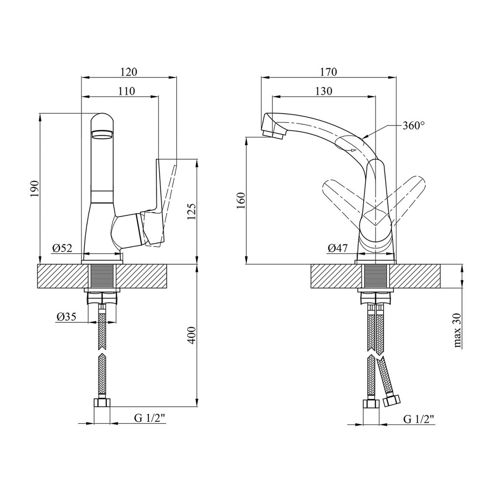 Змішувач для кухні Kroner KRM Elbe - C031 Київ - фото 2