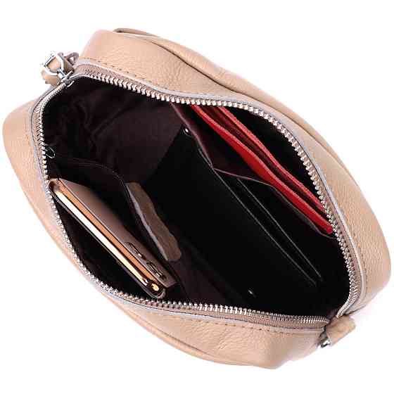 Сумка для жінок з натуральної м'якої шкіри Vintage 22437 Бежева Київ