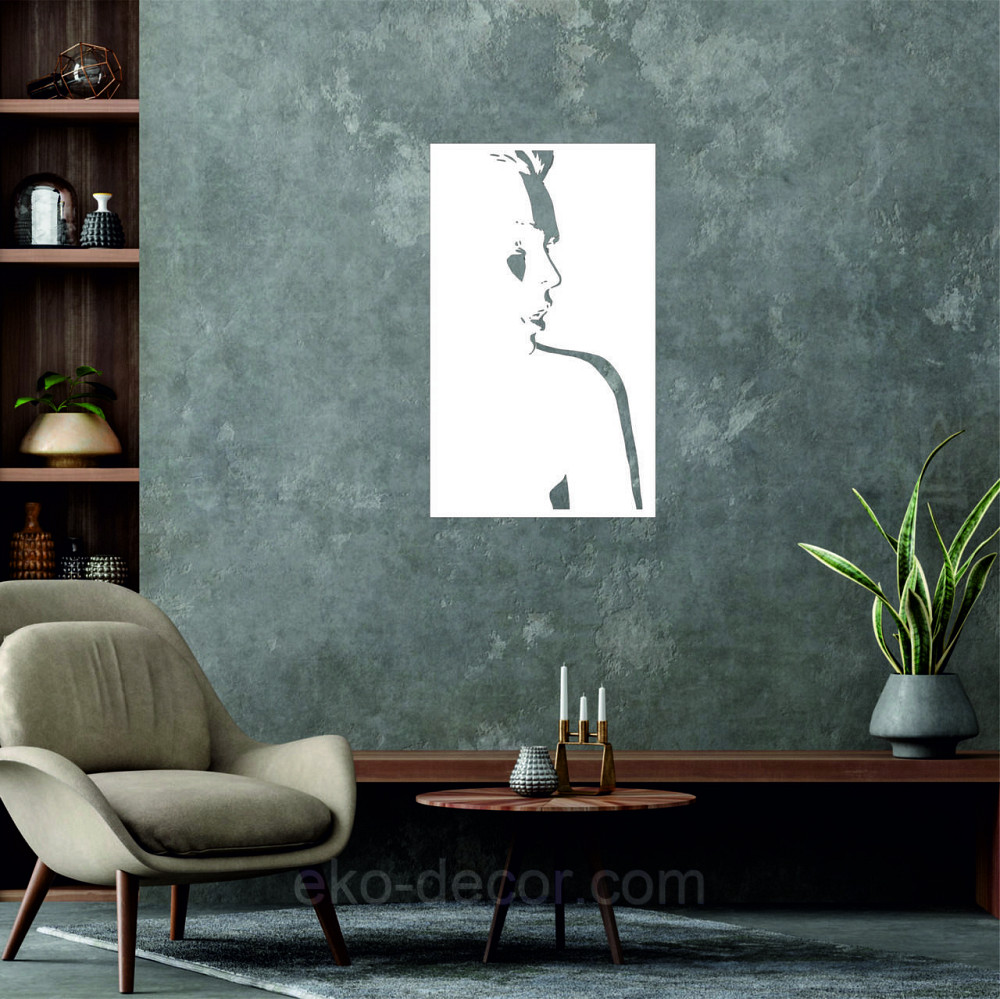 Декоративное настенное Панно «Девушка» Декор на стену 70*42 см, Белый Киев - изображение 6