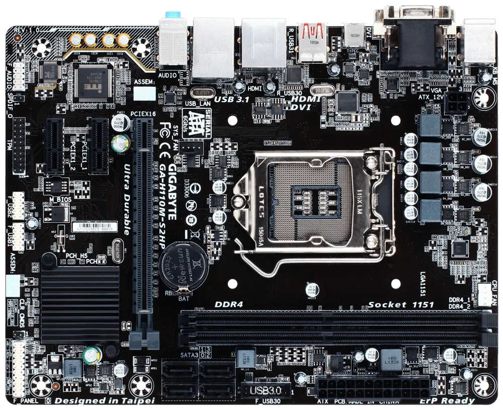 Материнська плата Gigabyte GA-H110M-S2HP Луцьк - фото 1