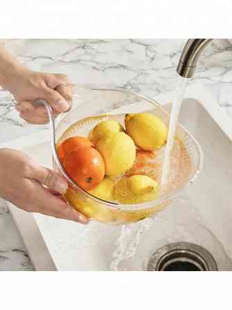 Прозора миска-сито 2 в 1 для фруктів, овочів, рису і круп Вінниця