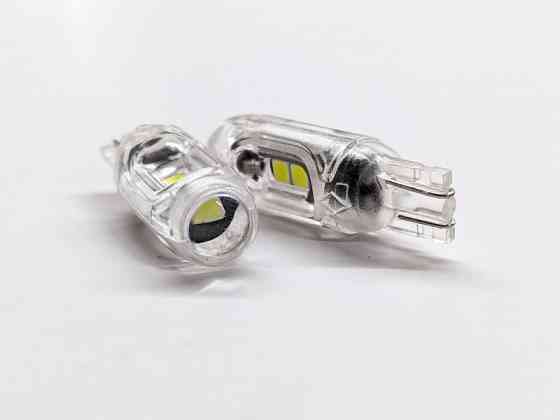 Светодиодная лампа StarLight T10 5 (4+1) диодов SMD3030 W2,1x9,5d 12V WHITE прозрачная + линза мультиполярная Харків