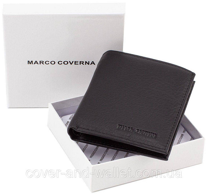 Компактный вертикальный мужской кошелек с монетницей Marco Coverna 018 Киев - изображение 10