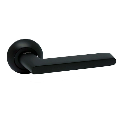 Ручка дверна на круглій розетці HRoz-07.927 AL Black Mat KEDR Житомир - изображение 1
