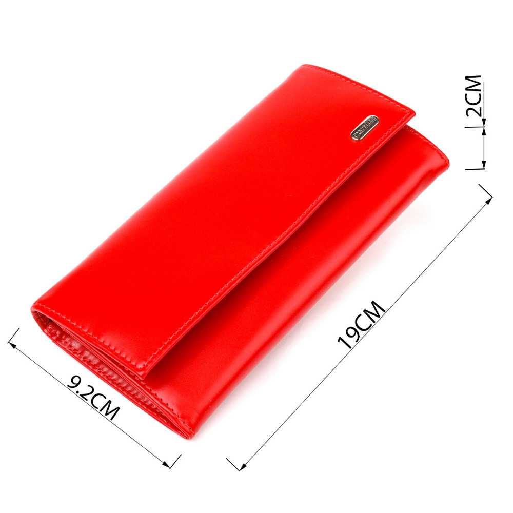 Жіночий яскравий гаманець з натуральної гладкої шкіри CANPELLINI 21626 Червоний Київ - фото 3