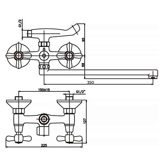 Змішувач для ванни Haiba Dominox 140 матовий (HB0063) Київ