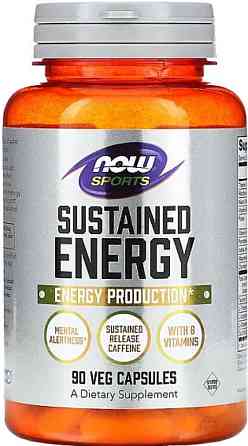 Энергетик для спорта NOW Foods Sustained Energy, 90 вегетарианских капсул Киев