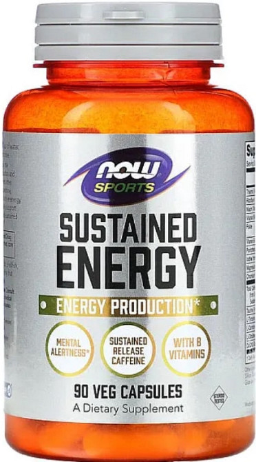 Енергетик для спорту NOW Foods Sustained Energy, 90 вегетаріанських капсул Київ - фото 1