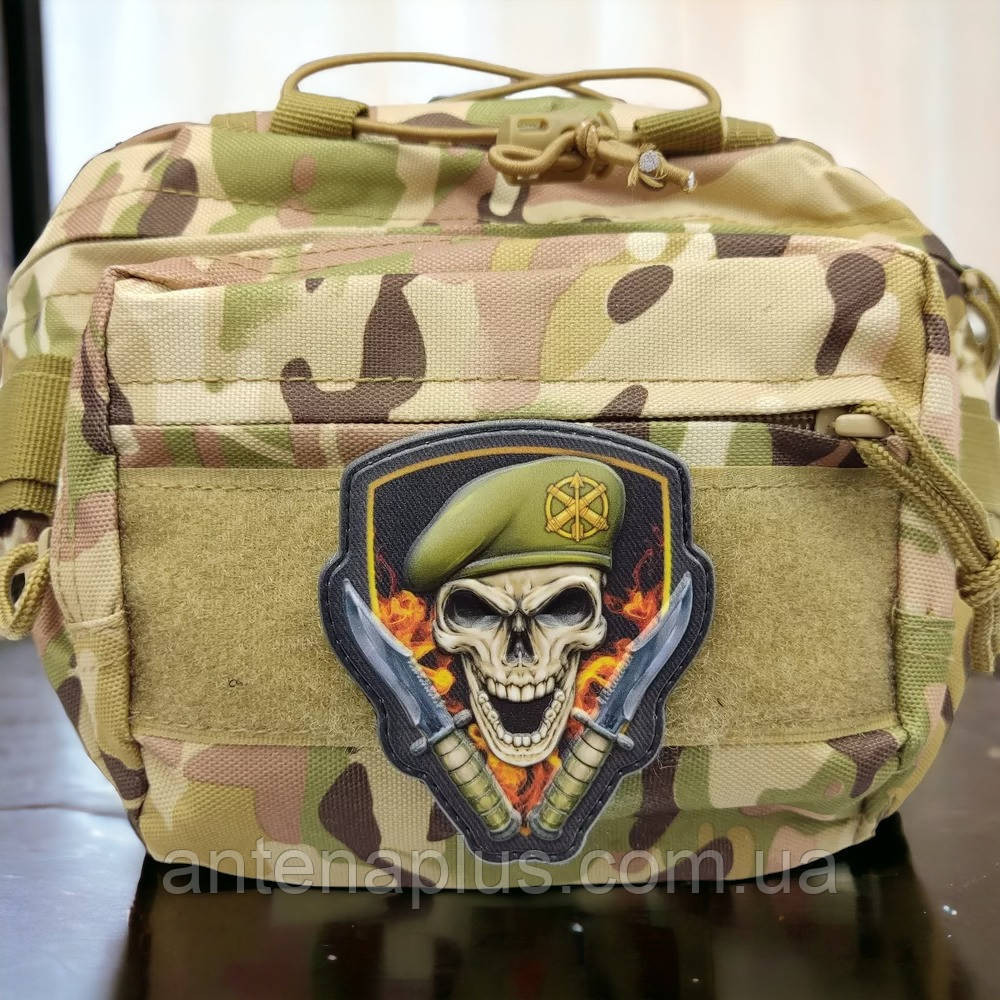 Череп в берете Зенитно-ракетные войска воздушных сил объемный шеврон / патч Киев - изображение 3