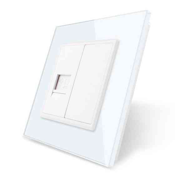 Розетка комп'ютерна RJ-45 Livolo білий скло (VL-C791C-11) Коломыя