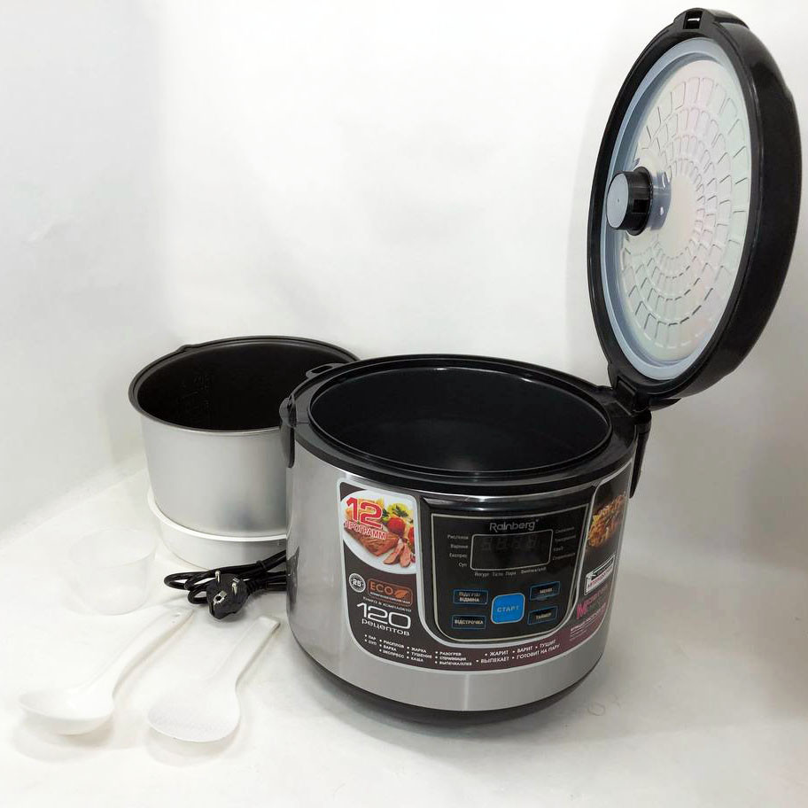 Мультиварка пароварка для будинку Rainberg RB-801 1500 Вт 6 л, Скороварка з пароваркою 5 л TD-41 Івано-Франківськ - фото 4