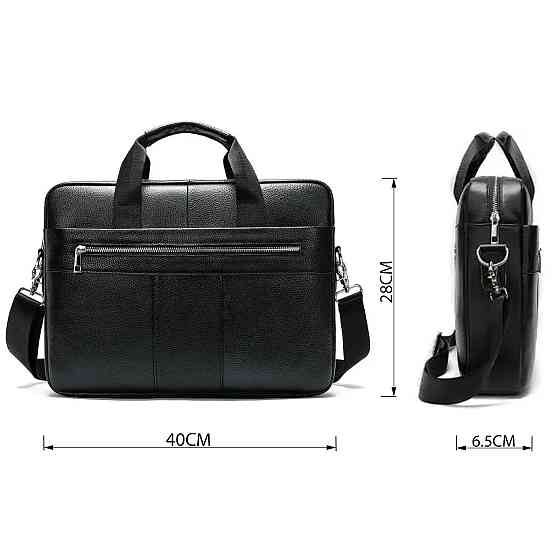 Сумка ділова чоловіча шкіряна Vintage 14794 Чорна Київ