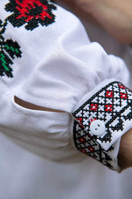 Вышиванка женская льняная, белая топ Киев - изображение 5