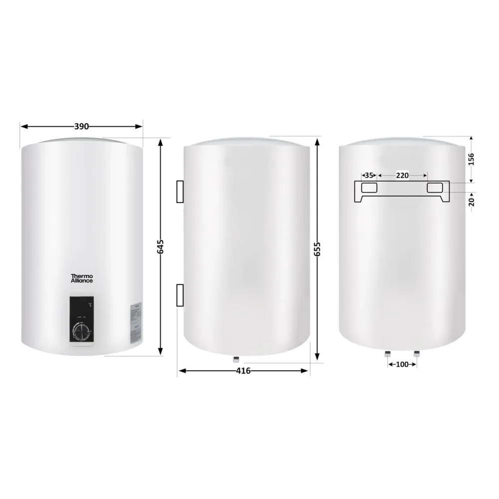 Водонагреватель электрический Thermo Alliance 50 л вертикальный, сухой ТЭН 2,0 кВт D50V20J2(D)K Киев - изображение 6