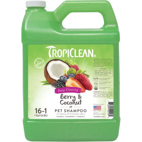 Шампунь суперочисний для собак і котів TropiClean Berry Coconut (ТропиКлін Ягоди та Кокос) 3.8 л Запоріжжя