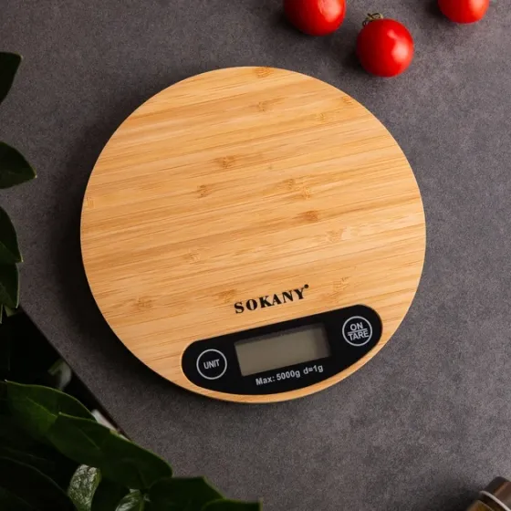 Кухонные весы SK-19024 электронные 5кг, точность 1г, тарирование, автоотключение, CR2032, компактные Одесса