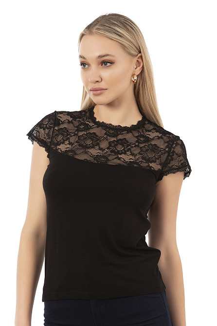 Футболка Ozkan з прозорим верхом, біл, чорн — Viscose 3XL Київ - фото 8