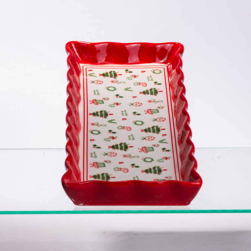 Yiwu Сервірувальне новорічне блюдо для закусок Merry Christmas 36,5×13×3 (см) з порцеляни CR-1- Коломыя - изображение 5