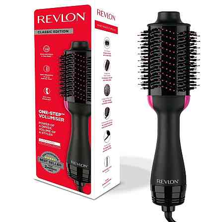 Фен-щітка Revlon Salon One-Step RVDR5222: стайлер 2 в 1 для об'єму, іонна та керамічна технологія, 820 Вт, чорний Київ