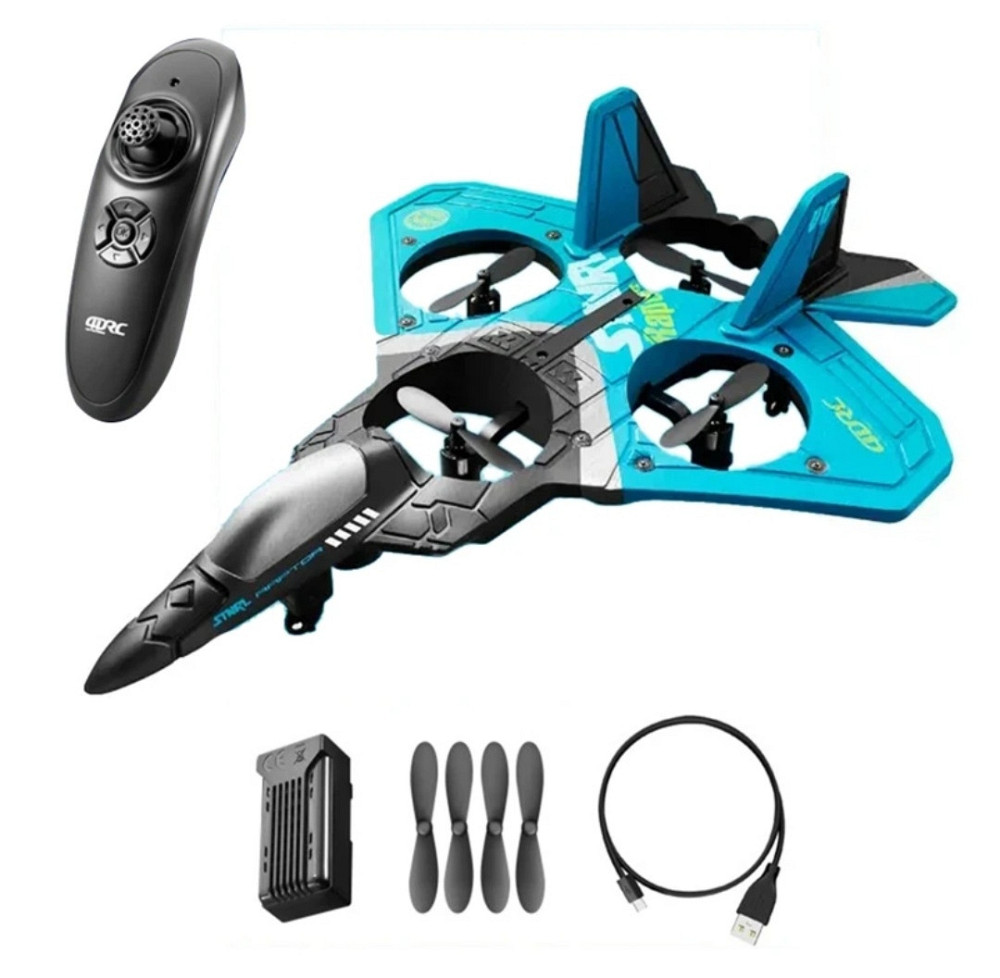 Радіокерований іграшковий літачок на акумуляторі usb блакитний з підсвіткою в подарунковій упаковці Київ - фото 2