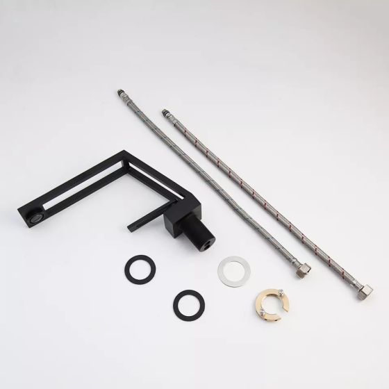 Смеситель современный для умывальника ванной комнаты, латунный смеситель с керамическим картриджем, Черный Каменец-Подольский