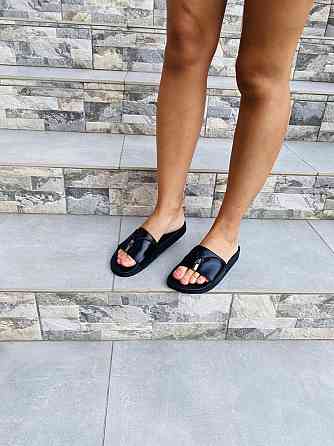 Flex Шльопанці жіночі Flex чорні (літо шкіра натуральна) Коломыя