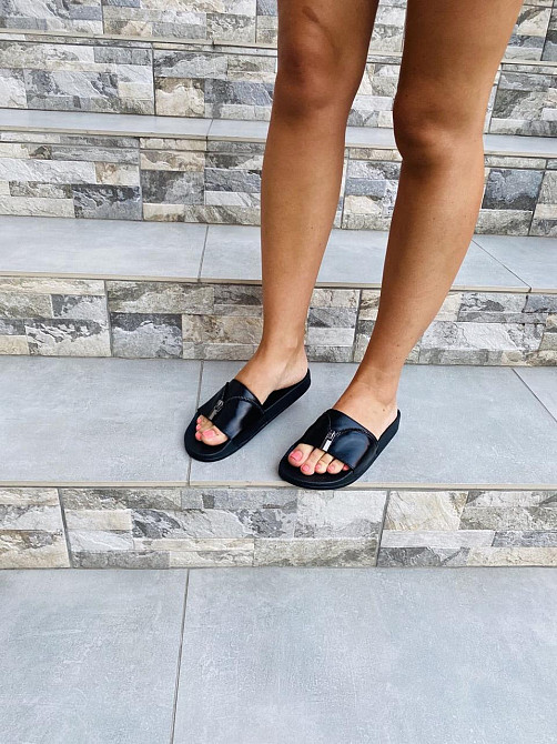 Flex Шльопанці жіночі Flex чорні (літо шкіра натуральна) Коломыя - изображение 6