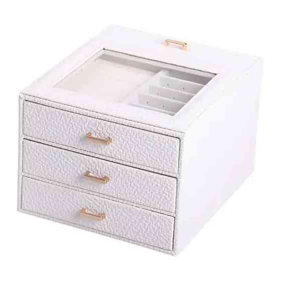 Шкатулка для украшений из эко кожи 3 яруса органайзер для ювелирных изделий HP-5-16W Киев