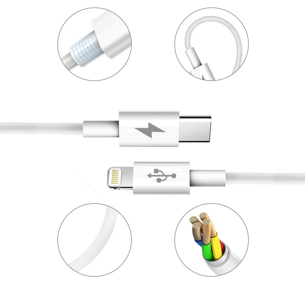 Кабель Lightning Type-C 3А 25Вт 1м Haweel HWL4036 Київ - фото 3