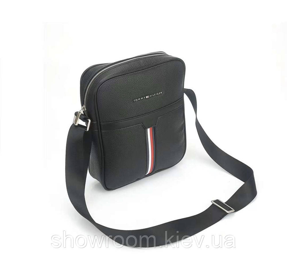 Мужская брендовая сумка через плечо (670) черная Киев - изображение 6