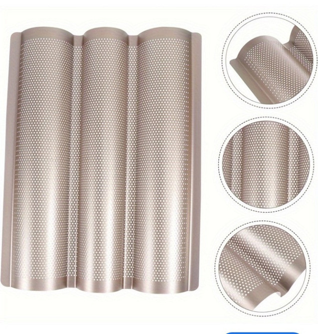 ФОРМА ДЛЯ ВИПІКАННЯ 3 БАГЕТІВ ПЕРФОРОВАНА НЕО 38,5 Х 27 СМ (ШТ) 2172 ABA-OPT Одеса - фото 1