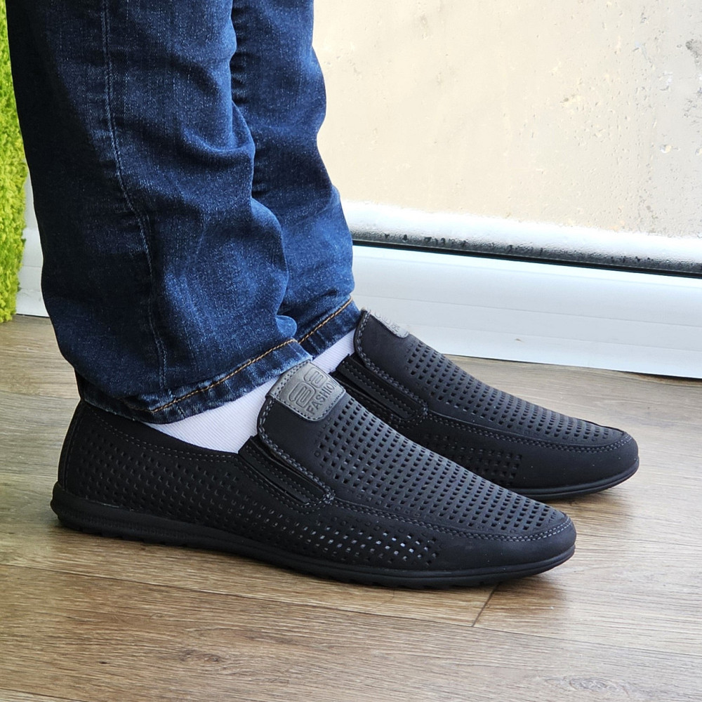 Мужские Мокасины Летние Кроссовки Сеточка Туфли Черные (размеры: 41,43,44,45) Видео Обзор - 447-1 Днепр - изображение 6