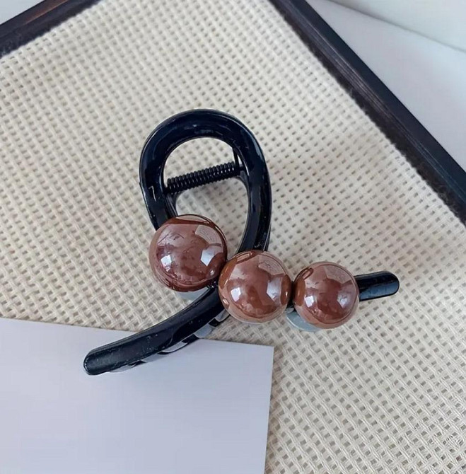 Набор из 3 заколок-крабов с декоративными шариками Киев - изображение 3