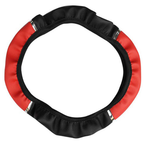 Червоний чохол на руль 38 см з екошкіри універсальний Київ - фото 2