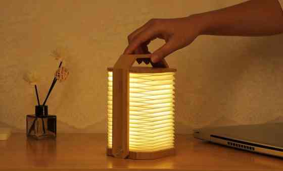 Светильник на аккумуляторе Gingko Smart Origami Lamp, бамбук | G033BO Винница