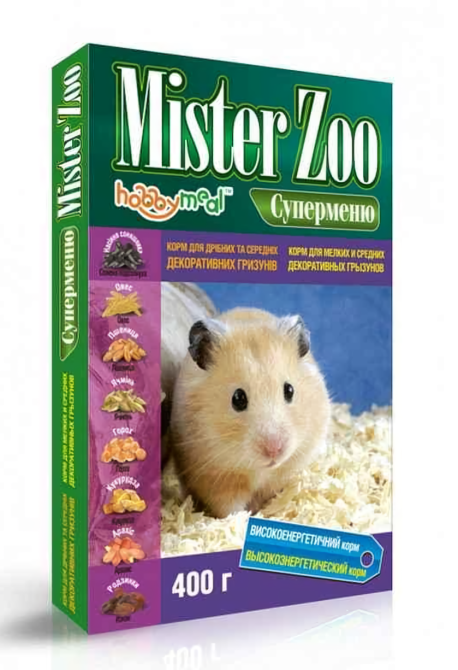 Корм Мистер Зоо Суперменю для мелких и средних грызунов 400 г, O.L.KAR Винница - изображение 1