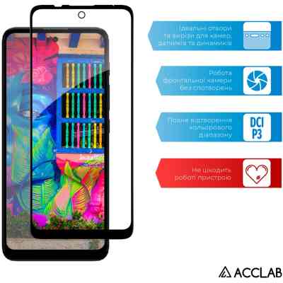 Скло захисне ACCLAB Full Glue MOTO E30/E40 Black (1283126545788) Вінниця