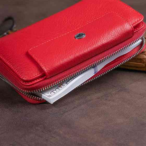 Кошелек из кожи на защелке ST Leather 19343 Красный Киев