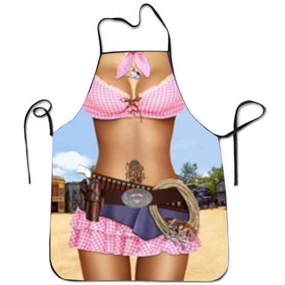 Фартух прикольний дівчина в міні юбці 80 на 60 см різнобарвний Київ