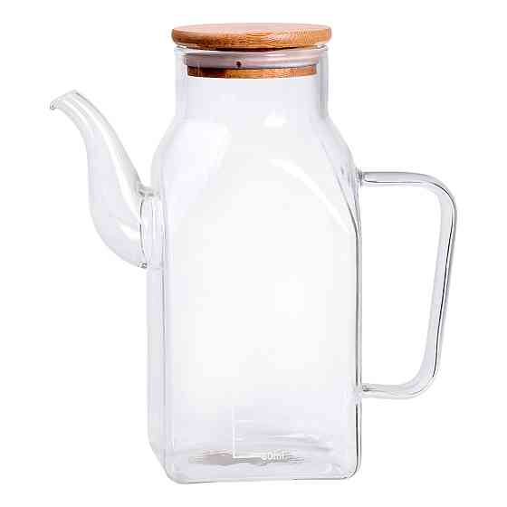 Yiwu Скляна пляшка для олії 750 мл з ручкою та бамбуковою кришкою HP-34-4 Киев